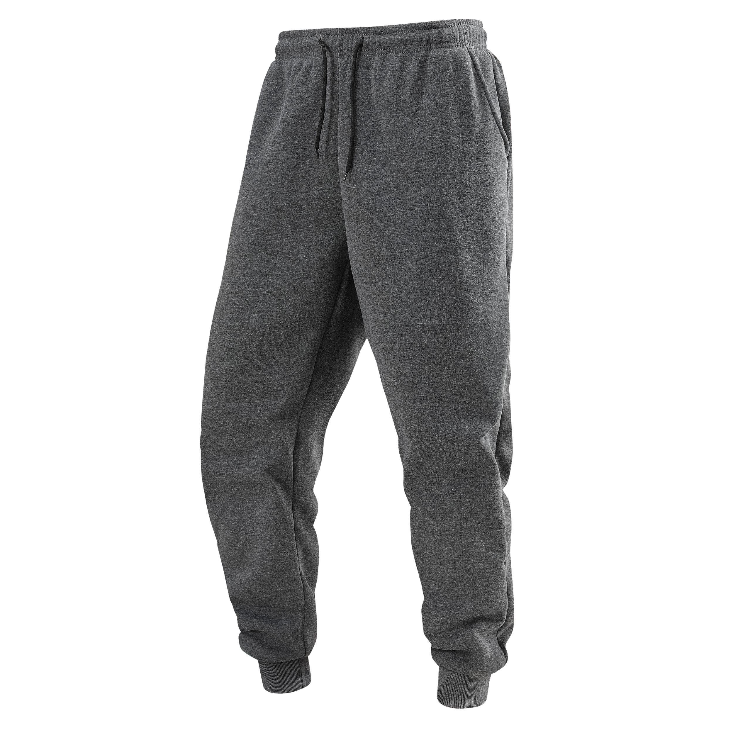 Men's 4-Pack Solid Basic Cuffed Sweatpants, Elastic Waist with Drawstring, Loose Fit Lightweight Casual Athletic Pants, Essential Sweatpants, Adjustable, All Seasons