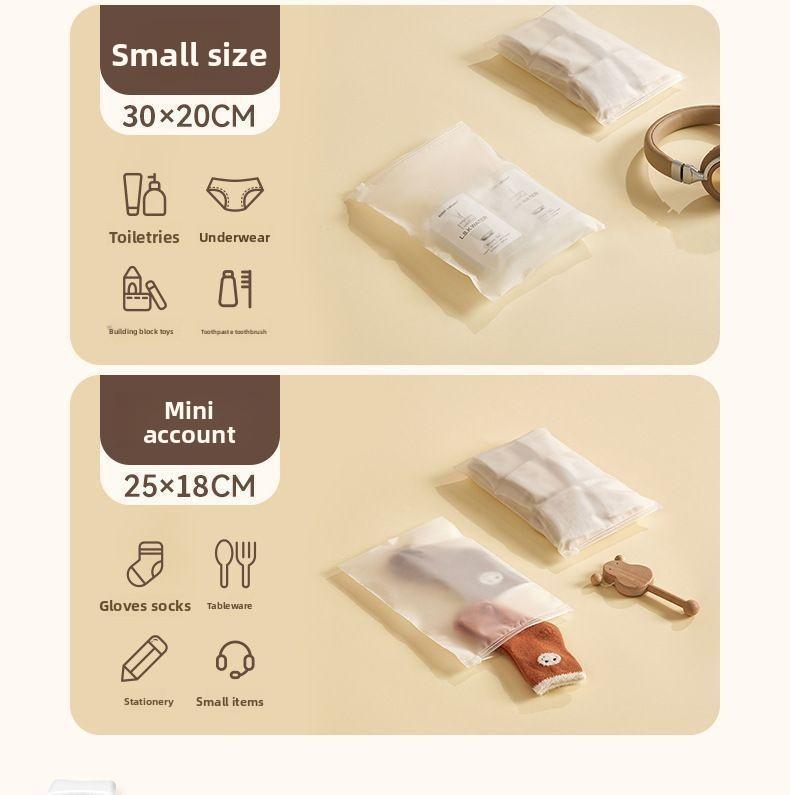 Premium Frosted Zipper Storage Bags - Waterproof, Reusable Travel & Closet Organizers