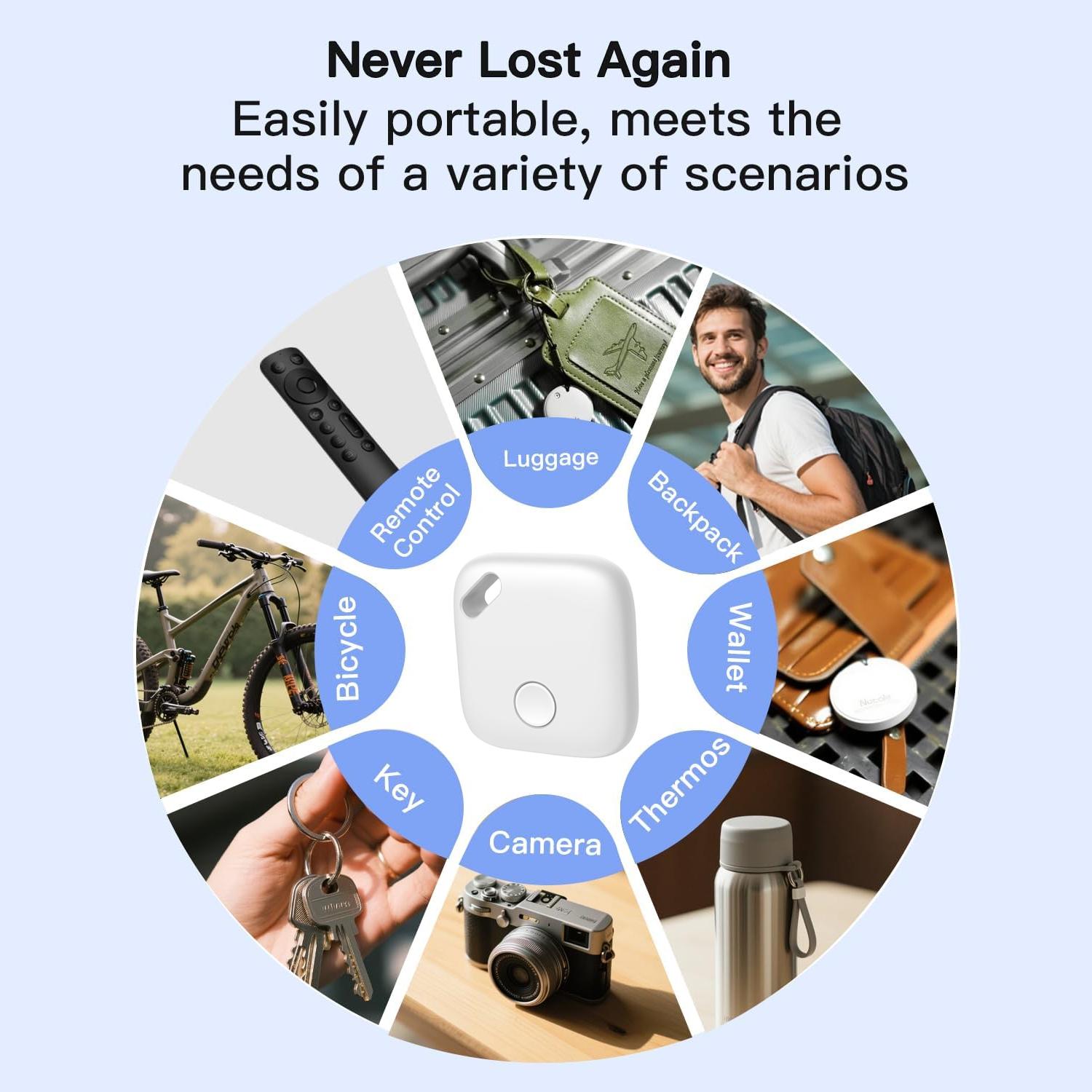 Trackers & Item Locators for Keys, Wallets, Remotes & More; Easily Find All Your Things. only iOS Compatible.USB-C rechargeable，That's smarter for your wallet and more convenient than disposable battery trackers.