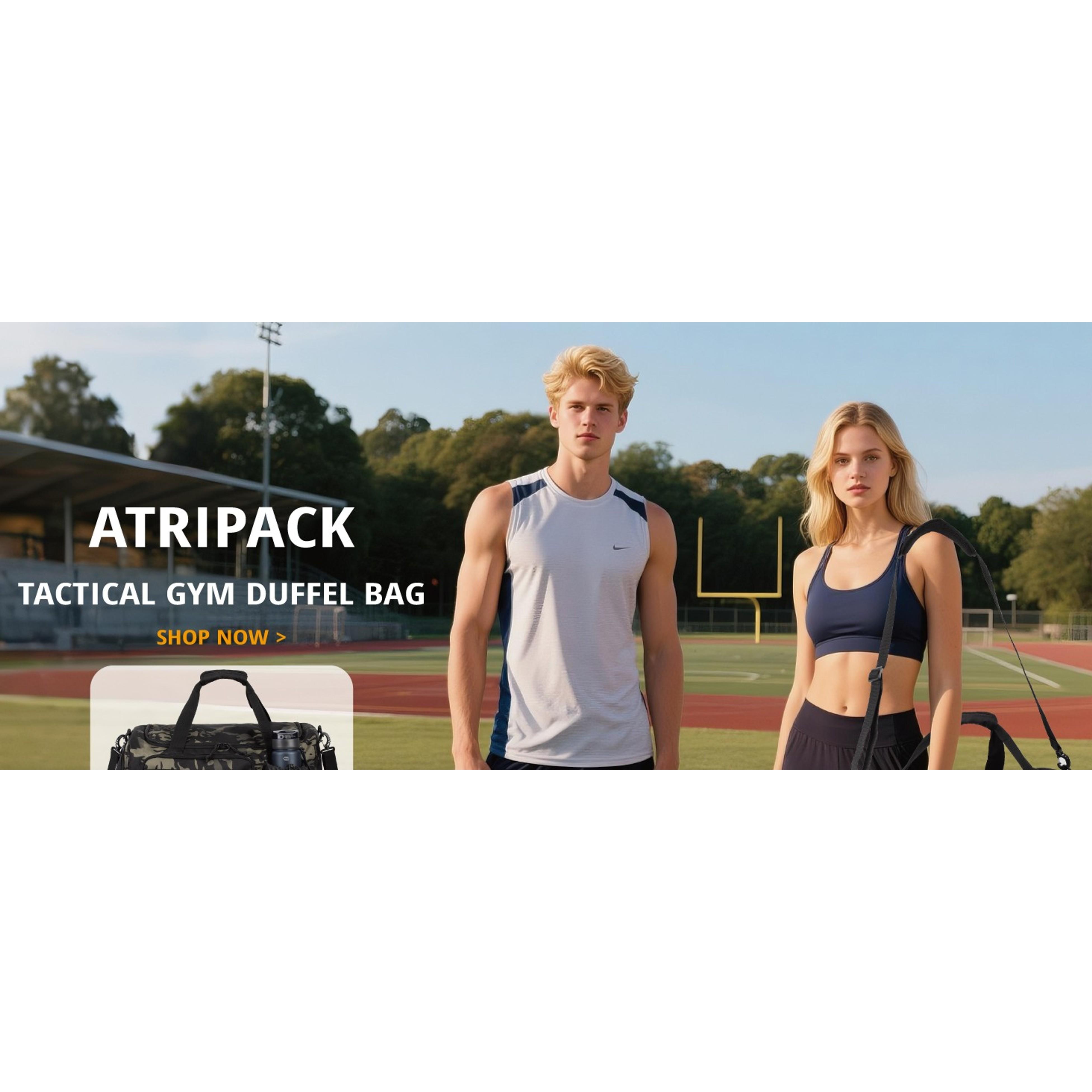 Tactical Gym Bag for Men, 60L Large Capacity Duffle Bags with Shoes Compartment, Sports Bag with wet compartment, Multi-functional Weekend Bags Suitable for Travel, Camping, Hiking