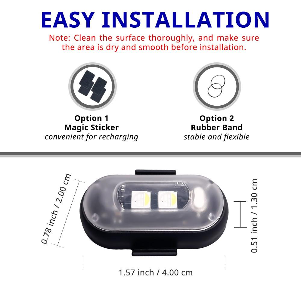 RGB LED Car Interior Decorative Light, Remote Control LED Light, Car Lighting Accessories, Waterproof Mini USB Rechargeable Light for Cars, Motorcycle, Car Mods Glow Kit Decor, Gift idea for Car Lovers Father Dad Boyfriend Him, Valentine's Halloween