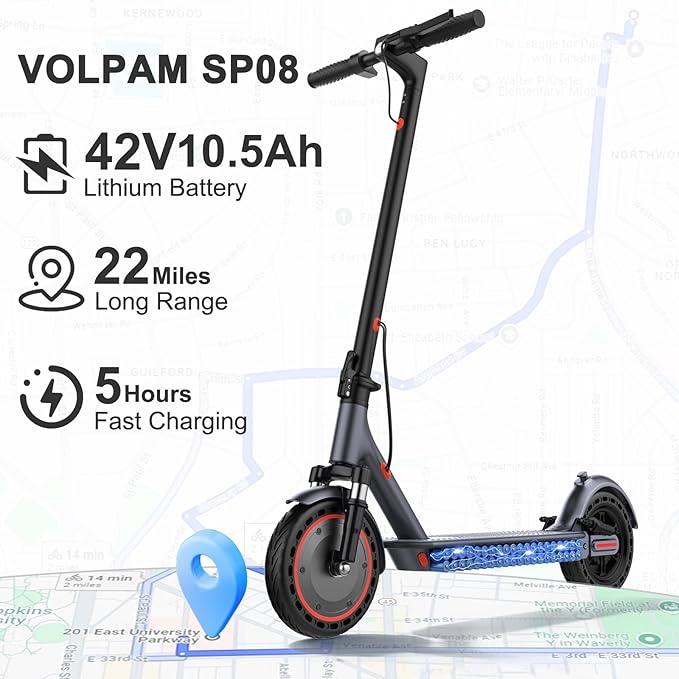 Electric Scooter, 500W Powerful Motor, 22 MPH Max Speed,10" Solid Tires,Dual Suspension,Dual Braking System