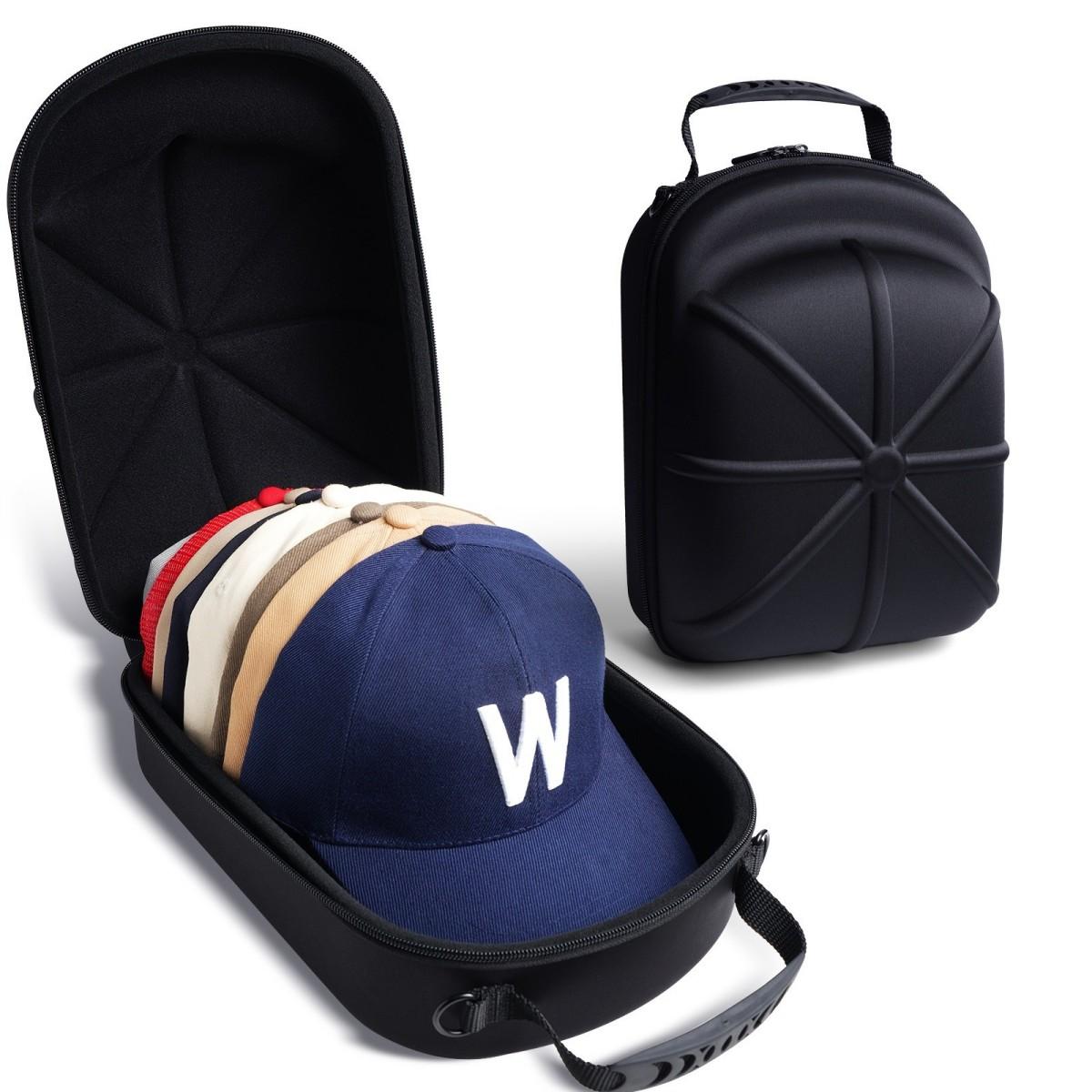 Durable Hard Shell Hat Storage Box, Baseball Cap Organizer Bag with Handle, Space Saving Bag, Travel Home Outdoor Use, Anti-Drop Design
