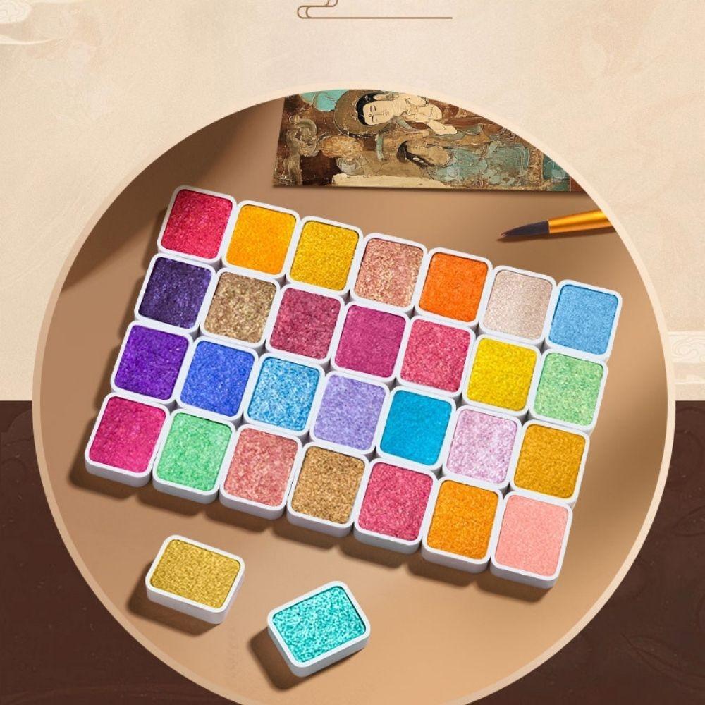 Watercolor Paint Solid Gold Powder Watercolor Painting Set Art Supplies Coloring Materials Fine Gold Glitter