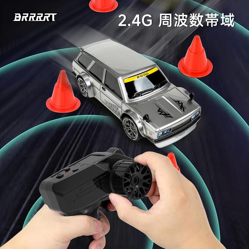 BRRRRT High-speed drift racer with wireless remote control and four-wheel drive power. Features high-brightness LED headlights and a shock-resistant PVC elastic body. This passion-fueled racing car never fears the dark—the perfect gift for boys and girls.