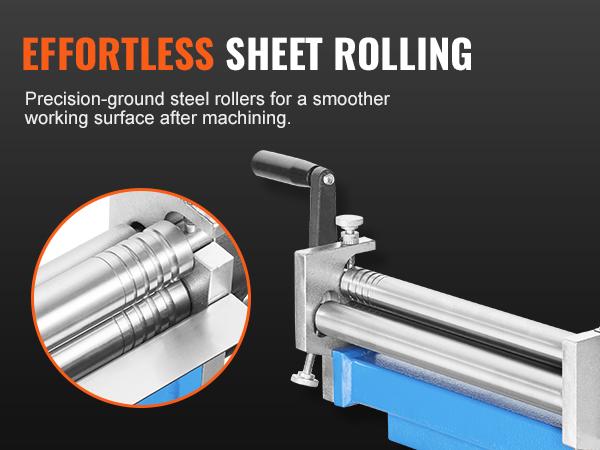 VEVOR Slip Roll Machine, 12.6 inches Forming Width in 20 Gauge Capacity, Sheet Metal Slip Roller Rolling Bending Machine, with 2 Detachable Rollers for Low Carbon Steel Copper Aluminum Alloy Sheet