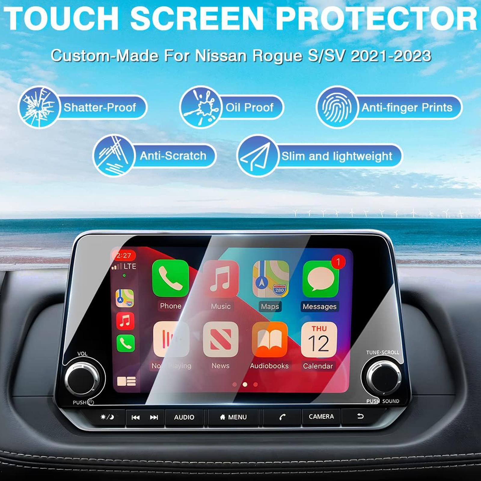 Canvcle 2 Pack Rogue Screen Protector for 2021-2025 Nissan Rogue S SV /2019-2025 Altima /2020-2025 Sentra, 8-Inch Touchscreen Tempered Glass for Rogue Accessories Anti Glare Anti Scratch