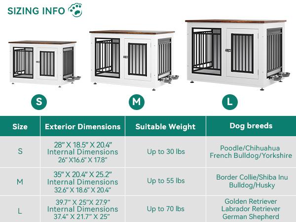 Yitahome 28" Dog Crate Furniture, Wooden Crate End Table for Small Dogs up to 30 lbs, Double Door Dog Crate with Adjustable Feet and Removable Bowls Yitahome 28" Dog Crate Furniture, Wooden Crate End Table for Small Dogs up to 30 lbs, Double Door Dog Crate with Adjustable Feet and Removable Bowls