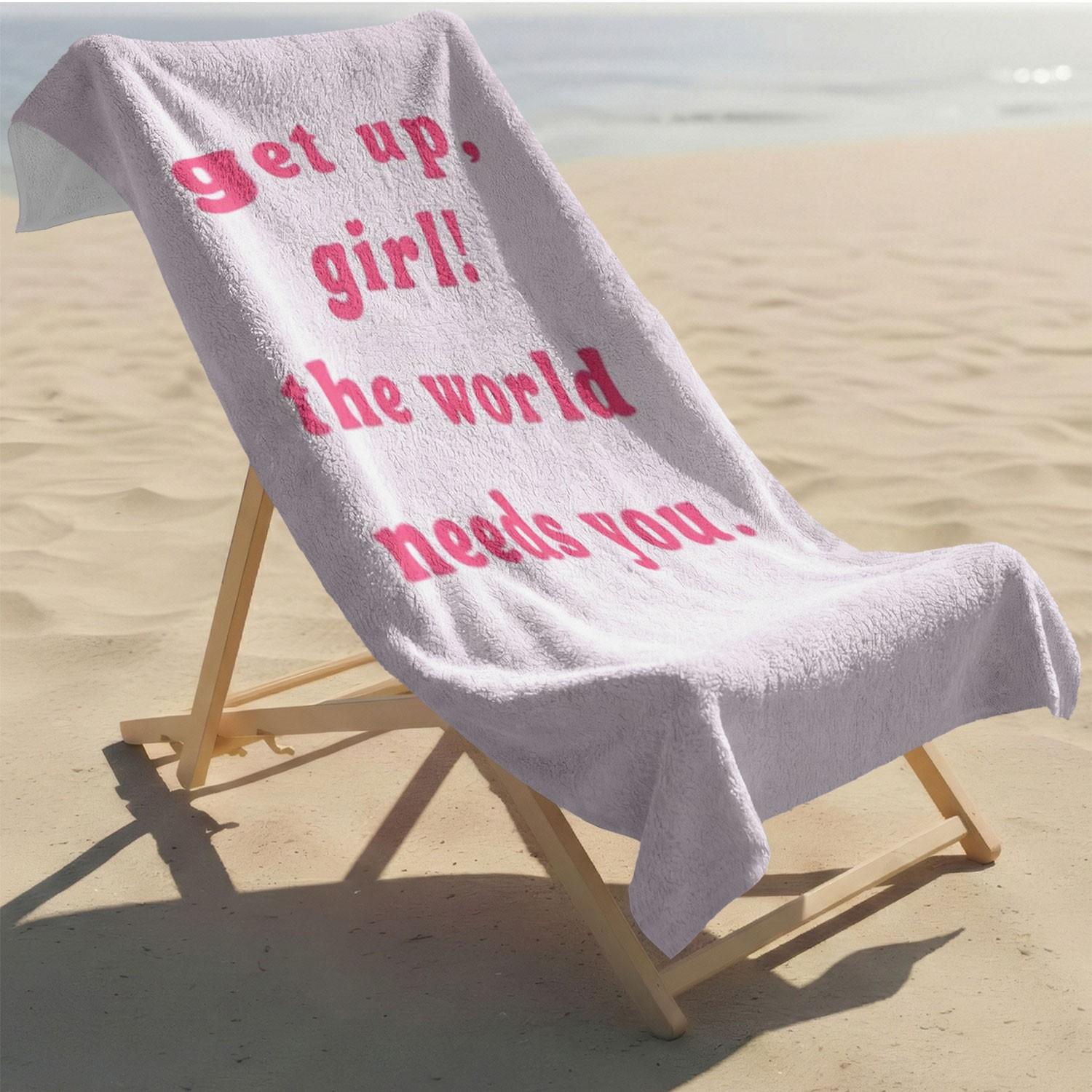 1PC Inspirational Quote Beach Towel for Friends | Soft Outdoor Towel for Travel Yoga Camping Swimming | Vacation Must-Have Gift | Pool & Beach Holiday Essentials