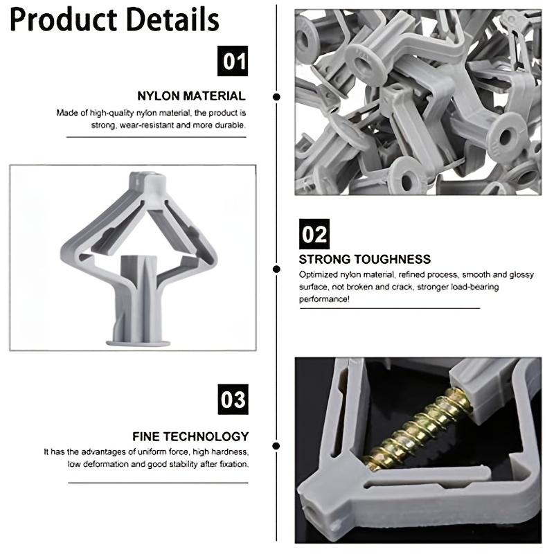 15 Sets Expansion Screw Kit, Butterfly-Shaped Self-Tapping Thread, Plastic Rubber Plug, Durable Expansion Tube for DIY Projects