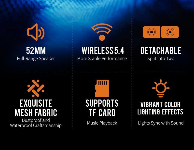 New Magnetic Bluetooth-compatible Speaker, Detachable Two-Piece Stereo Subwoofer, Living Room Surround Sound System, Home Audio Equipment