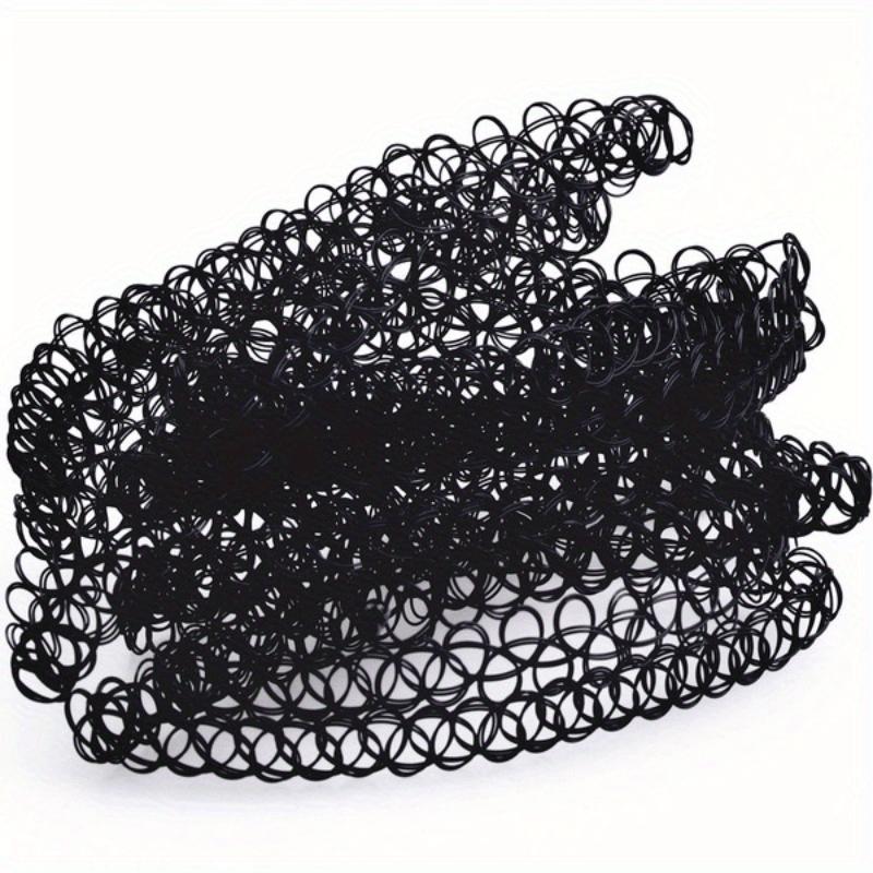 12pcs/set FashionPunk Gothic  lace collar fishing line elastic necklace， Black Tattoo Choker For Girls, Party Favors