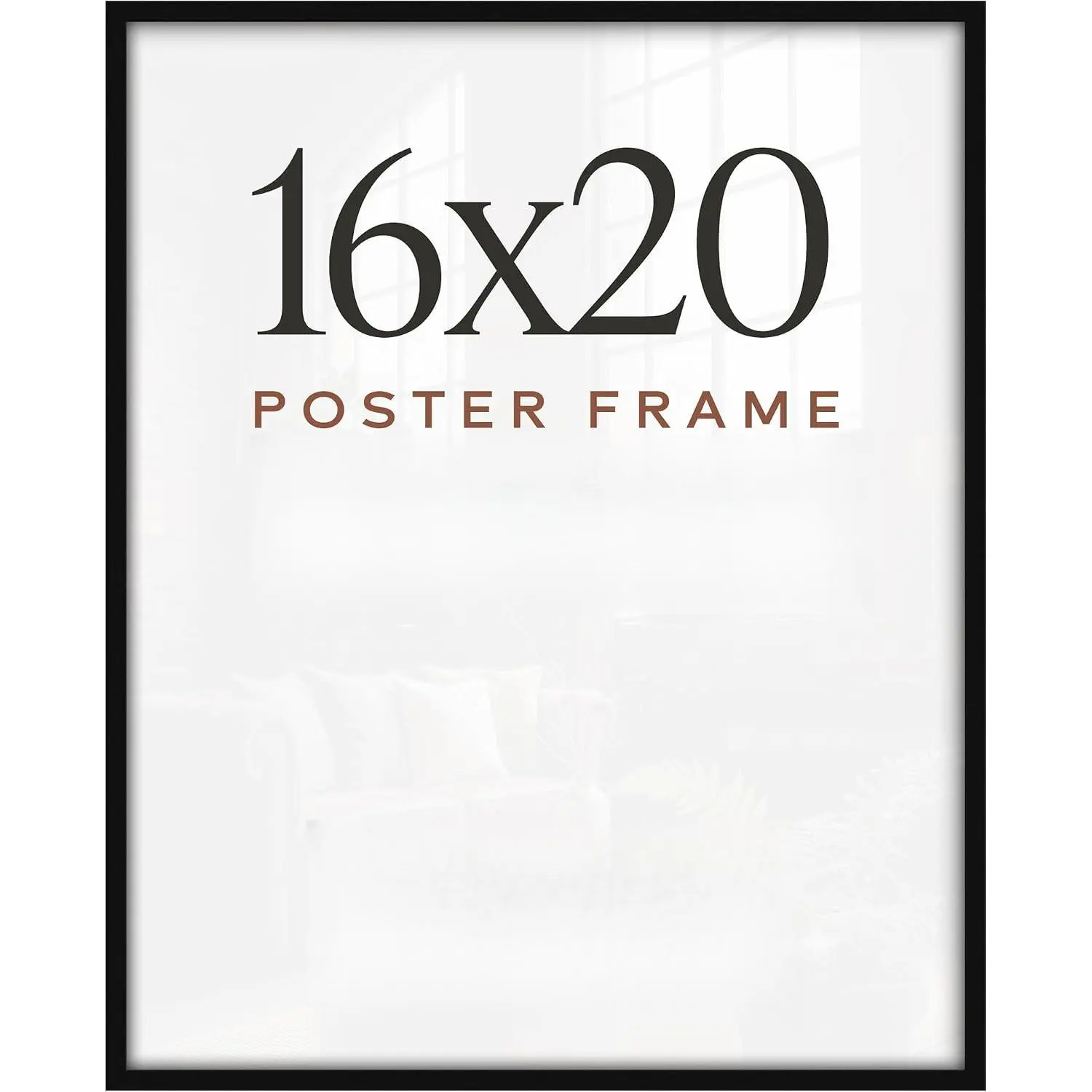 16x20 Poster Frame -- Black-Polished plexiglass front, hangs vertical or horizontal, sawtooth hangers included, secure turn-tab backing,Acrylic Stand magnetic frames