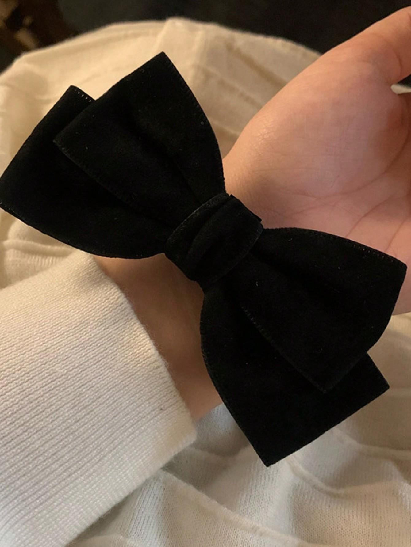 Elegant Velvet Bow Hair Tie, Vintage French Style, New Fall Winter Accessory, 1 Piece, Perfect for Stylish