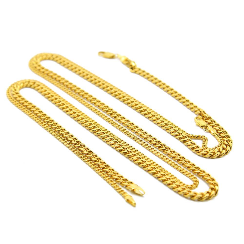 Personalized best-selling hip-hop necklace - golden electroplated Miami Cuban chain for men