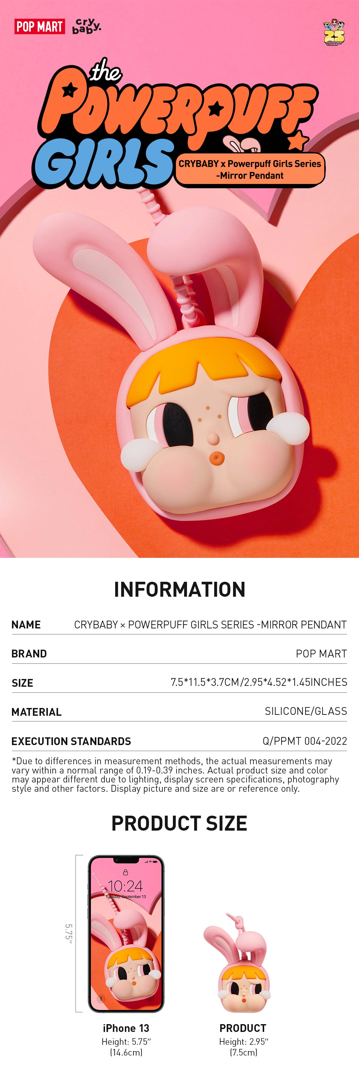 CRYBABY × Powerpuff Girls Series-Mirror Pendant