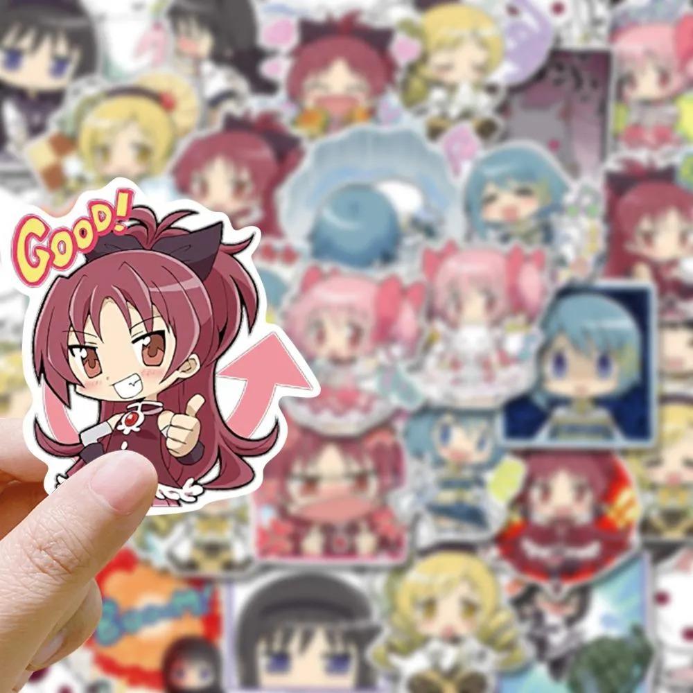 48pcs Kawaii Anime Puella Magi Madoka Magica Stickers Kaname Madoka Akemi Homura Decals for Laptop Phone Cartoon sticker Girl
