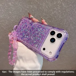 Sparkle Beaded Bracelet Anti-Drop Phone Case, Fits iPhone 17 Pro Max 17 16 Pro Max 15 14 13 12 11 17 Air, Protective Cover, Shockproof Casing, Shockproof Protective Covers