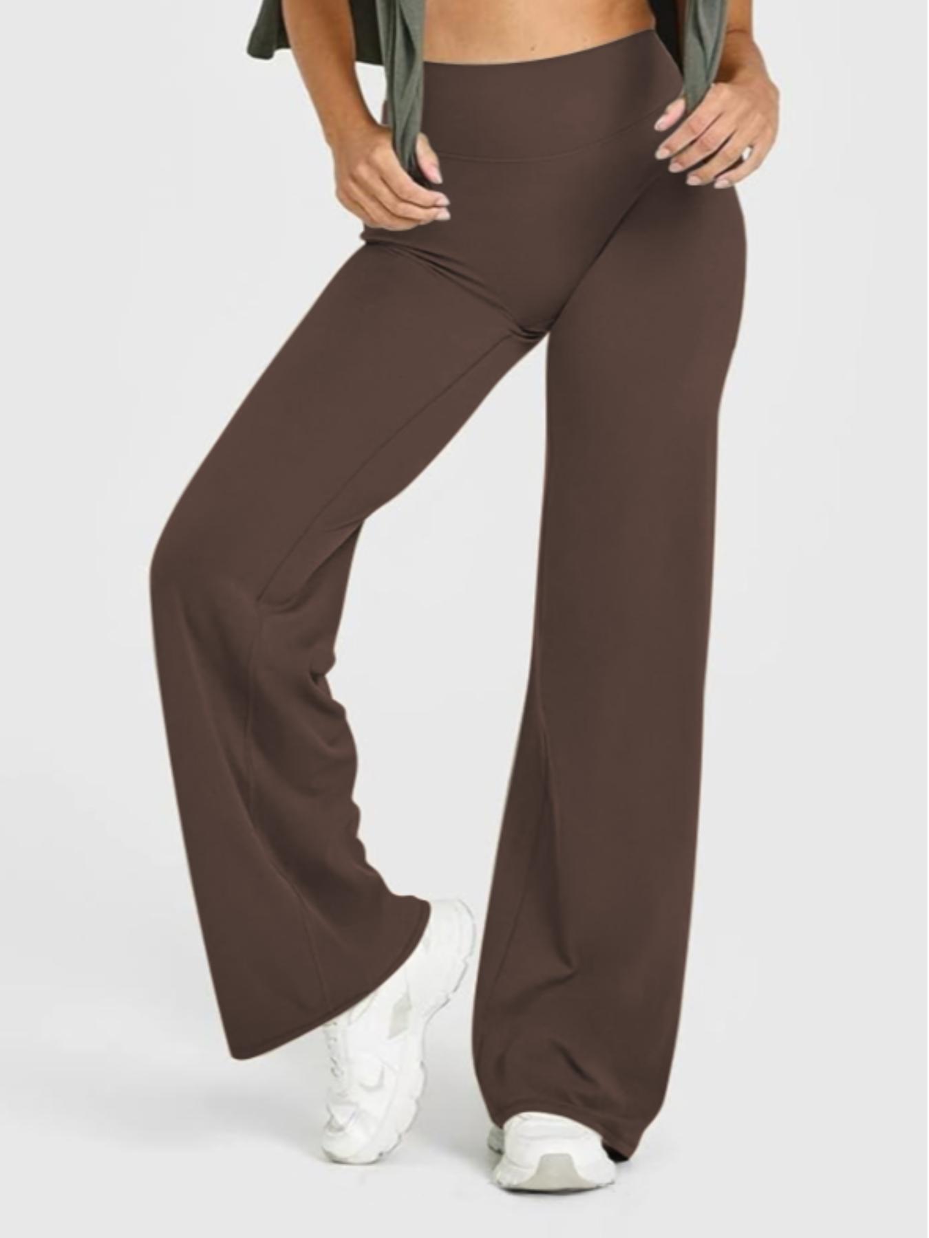 Women's Outdoor Sport Jogger Pants, Casual Comfortable Yoga Fitness Pants, Loose Wide Leg High Waist, All Seasons, Plain Style, Exercise