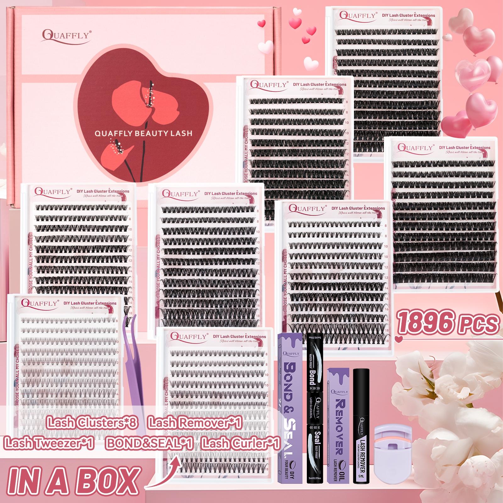 Mixed Length False Eyelashes Kit, 1 Box Natural Look Eyelash Extensions, Self Grafting Curl Eyelashes, DIY Eyelash Extensions, Eye Makeup Enhancement Eyelashes for Women, Eyelashes Clusters Cosmetic, Eyelashes Clusters, Lash Clusters Kit, Curly Lashes