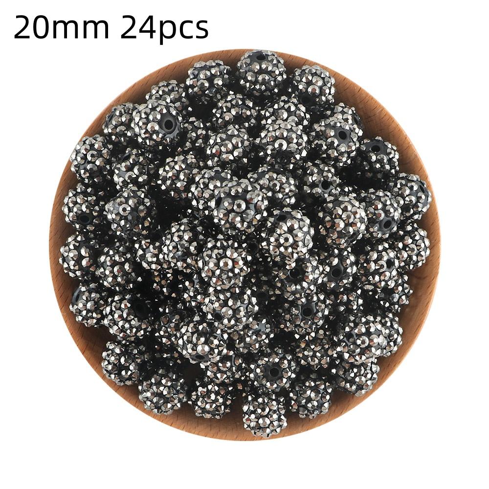 24pcs 14/16/20mm Resin Bayberry Ball Rhinestone Beads, Fashionable and Exquisite Acrylic Beads, Suitable for Pen Accessories, Bracelets Jewelry Making DIY Decorative Accessories