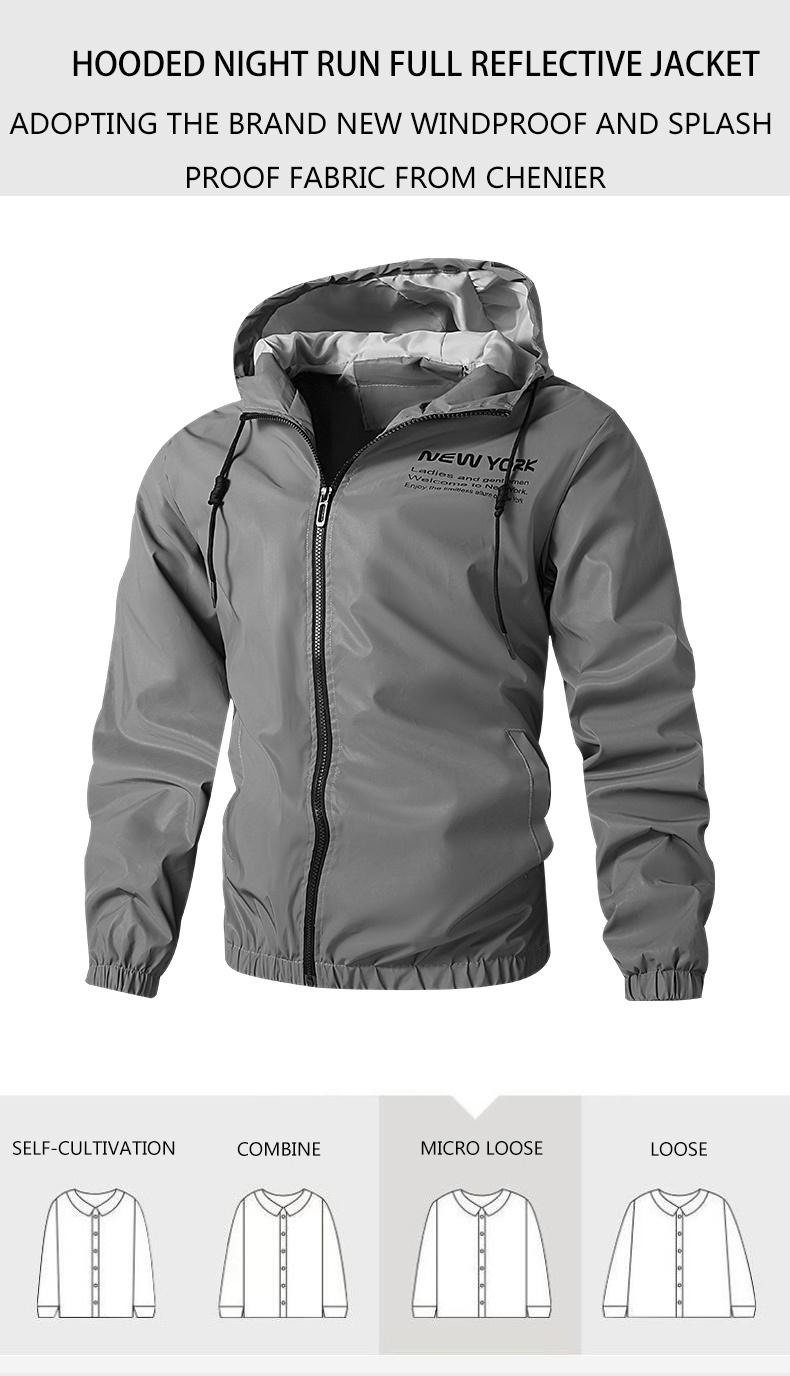 Men's Reflective Motorcycle Jacket, Night Visibility Gear, Windproof & Waterproof Design, Outdoor Sports Casual Wear, Comfortable Fit