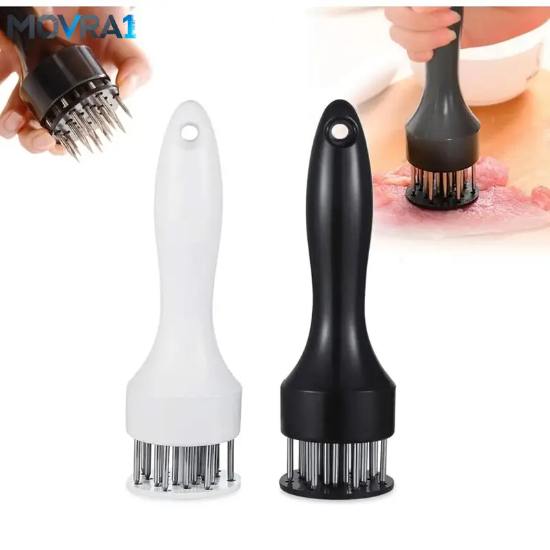 MOVRA1 Professional Stainless Steel Needle Array Meat Tenderizer Tool, Lightweight Heavy-Duty Handheld Pounder with Compact Grip, Multi-Meat Use Steak & Chicken, Fast Absorption Marinade, Safe Ergonomic Gadget