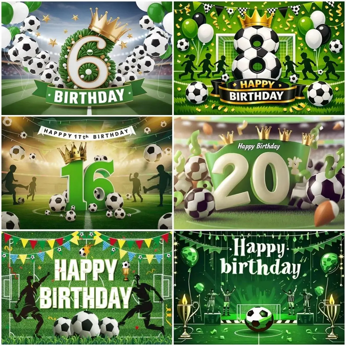 Lightweight Retro Football Theme Backdrop Banner, 1-20th Boy Birthday Party Decoration, Soccer Ball Backdrop, Lightweight Retro Party Banner, Home & Festive Supplies, Photography Props, Kids Gifts