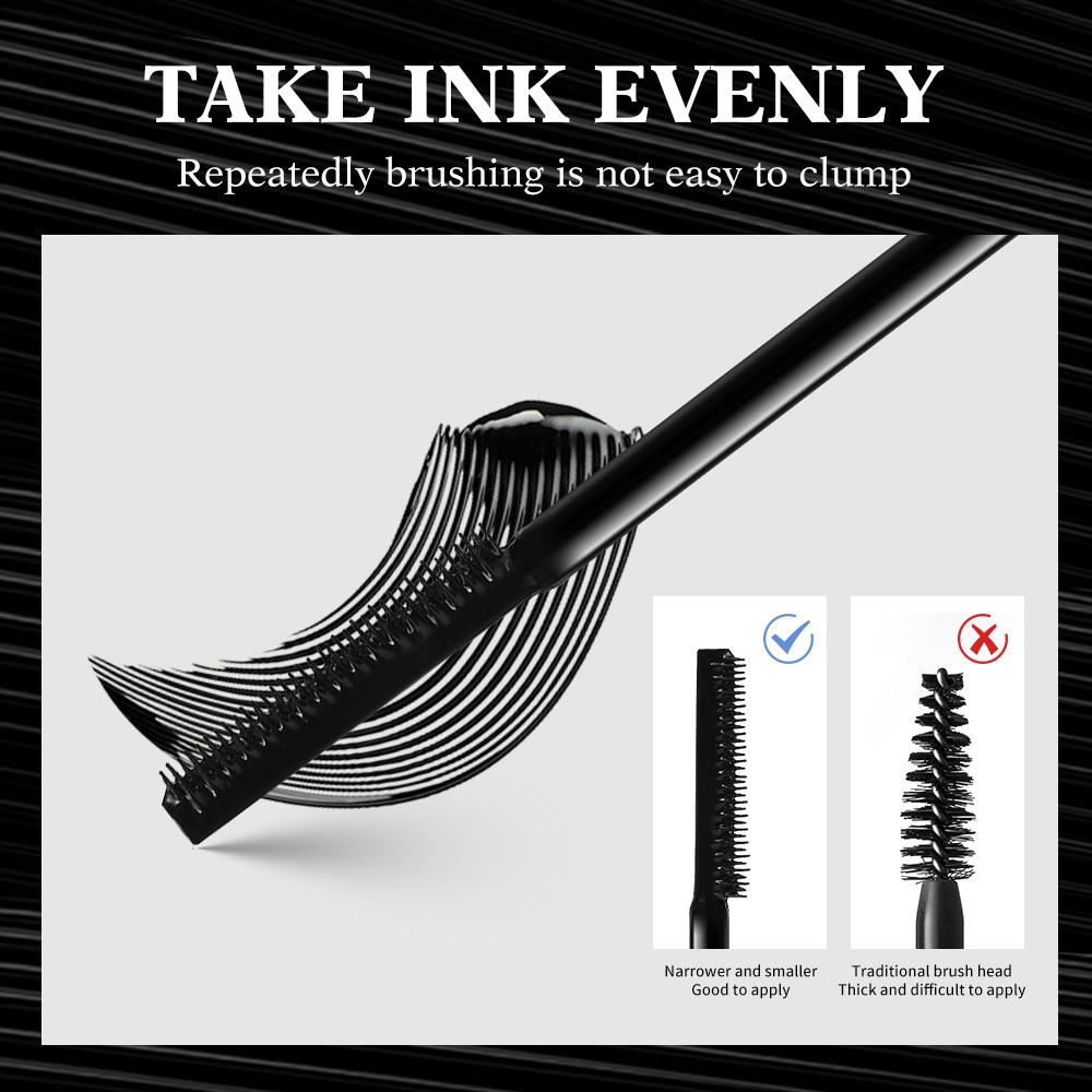 Waterproof Mascara, Long-Lasting Curling Mascara, Lengthening & Volumizing Black Mascara, Smudge-Proof No Clumping Formula with Fine-Tooth Comb Brush for Natural Lashes