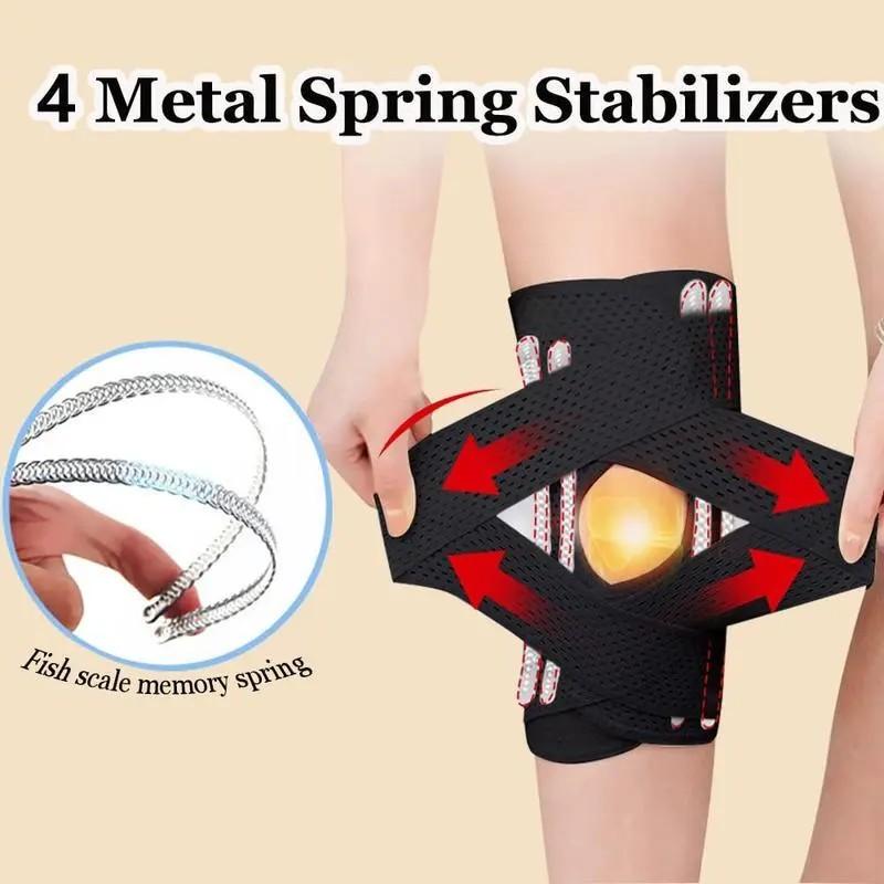 Large Size Knee Compression Support Brace, Breathable Adjustable Side Stabilizer, Unisex Comfortable Flexible Leg Supporter