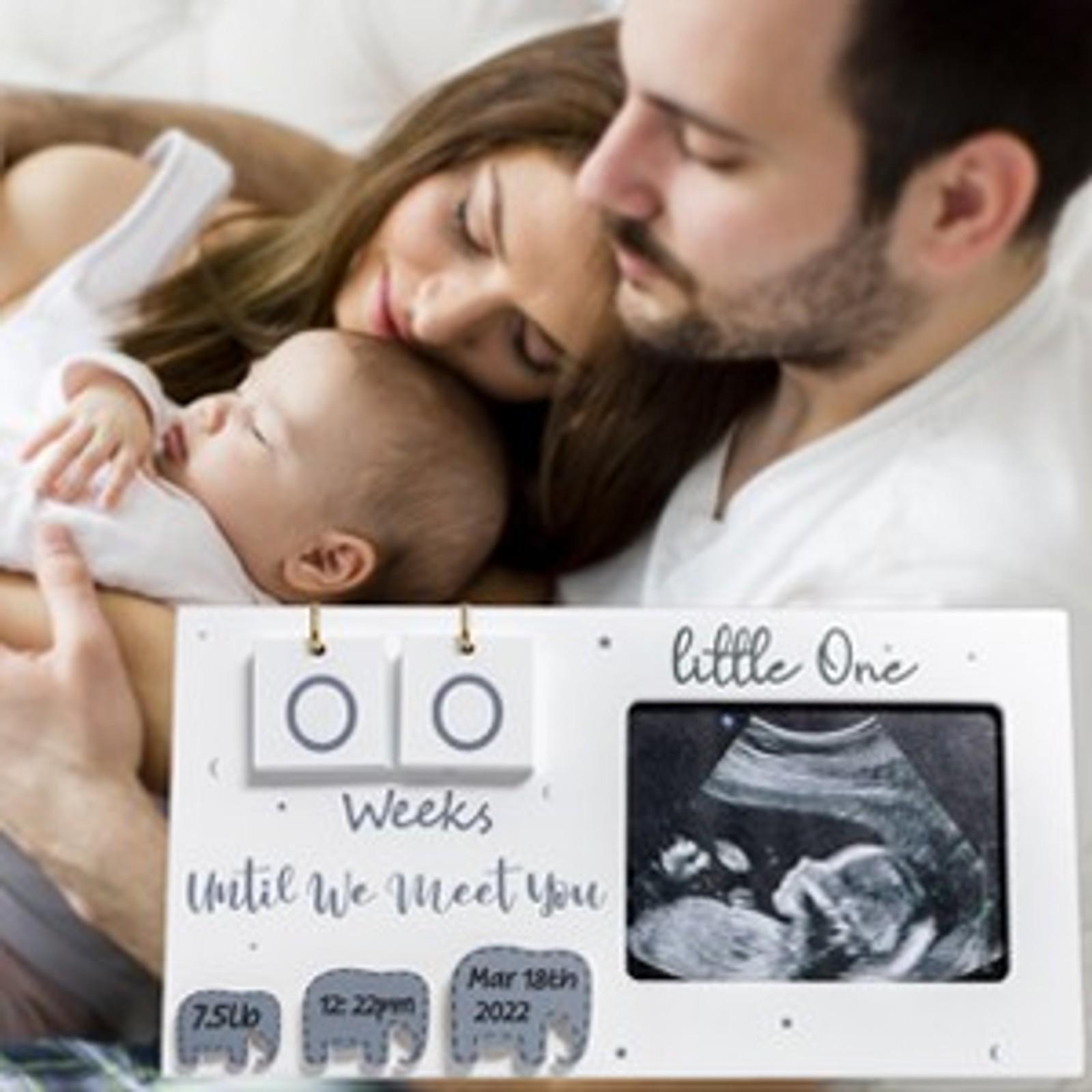 Ultrasound Photo Frame with Baby Countdown Weeks - Pregnancy Keepsake Gift for Expecting Parents, Grandparent Baby Announcement, First Time Mom Must HaveGift