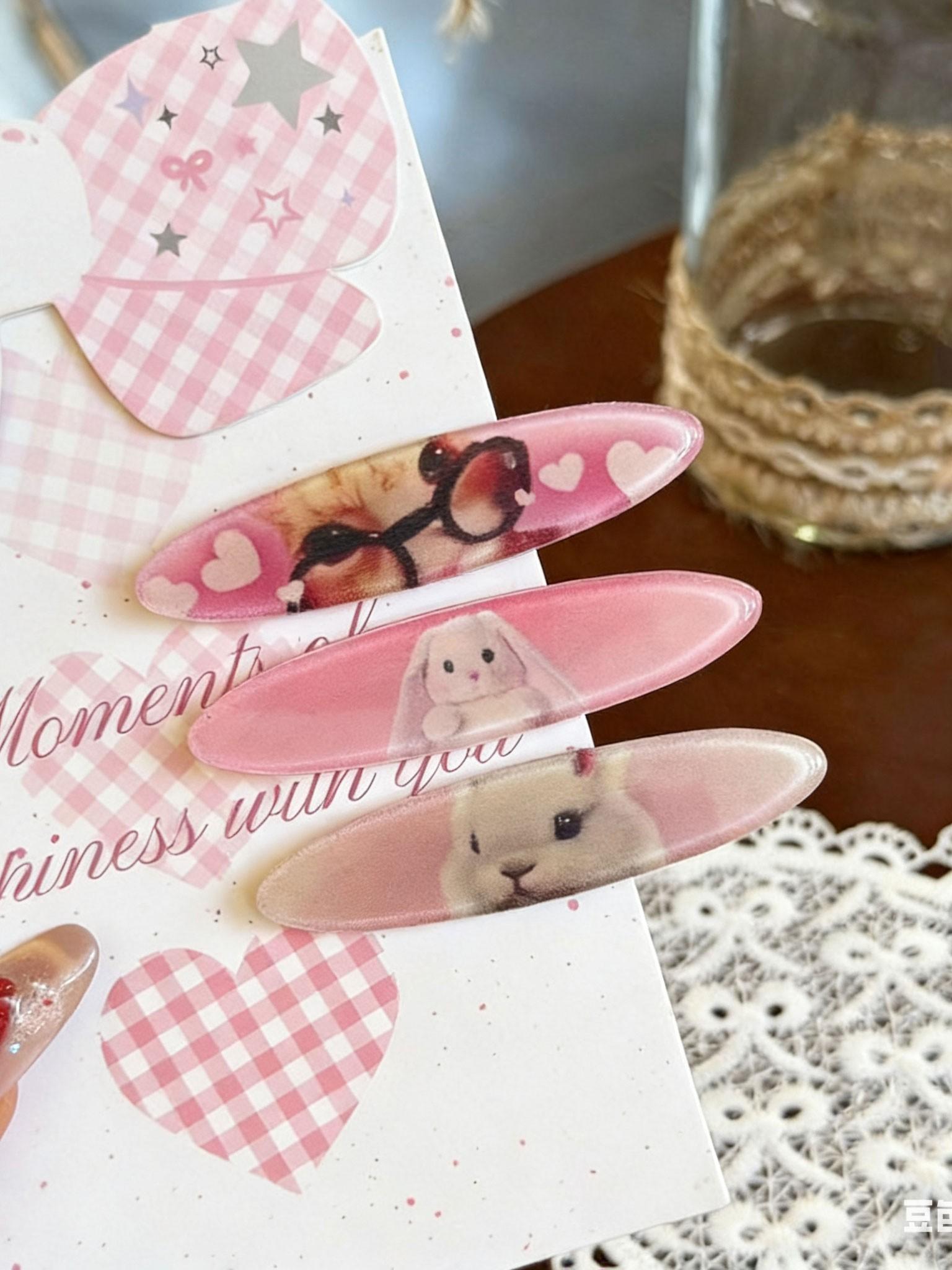 5PCS Cute Cartoon Duckbill Hair Clips, Bunny Cat Pattern, Y2K  Cute Style, Perfect for Gifts, Daily Wear, Parties, Holidays