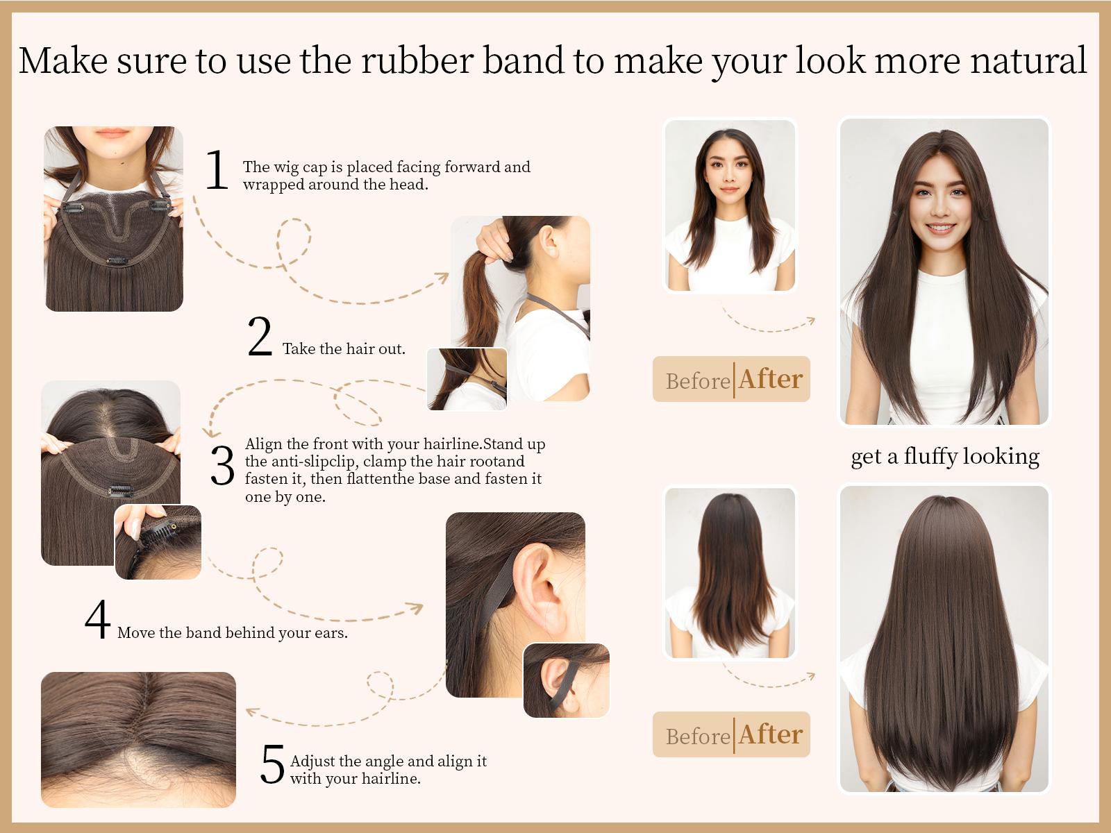 Hair Topper Clip in Bangs, 3D 360° Cover Hair Toppers for Women with Thinning Hair,  Fluffy Toppers Hair Pieces for Women