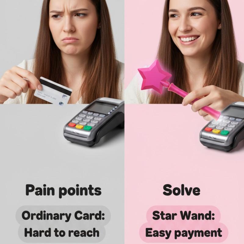 Expandable Star-Shaped Payment Stick with NFC Function, Fun and Convenient Contactless Payment, Ideal for Easy Transactions