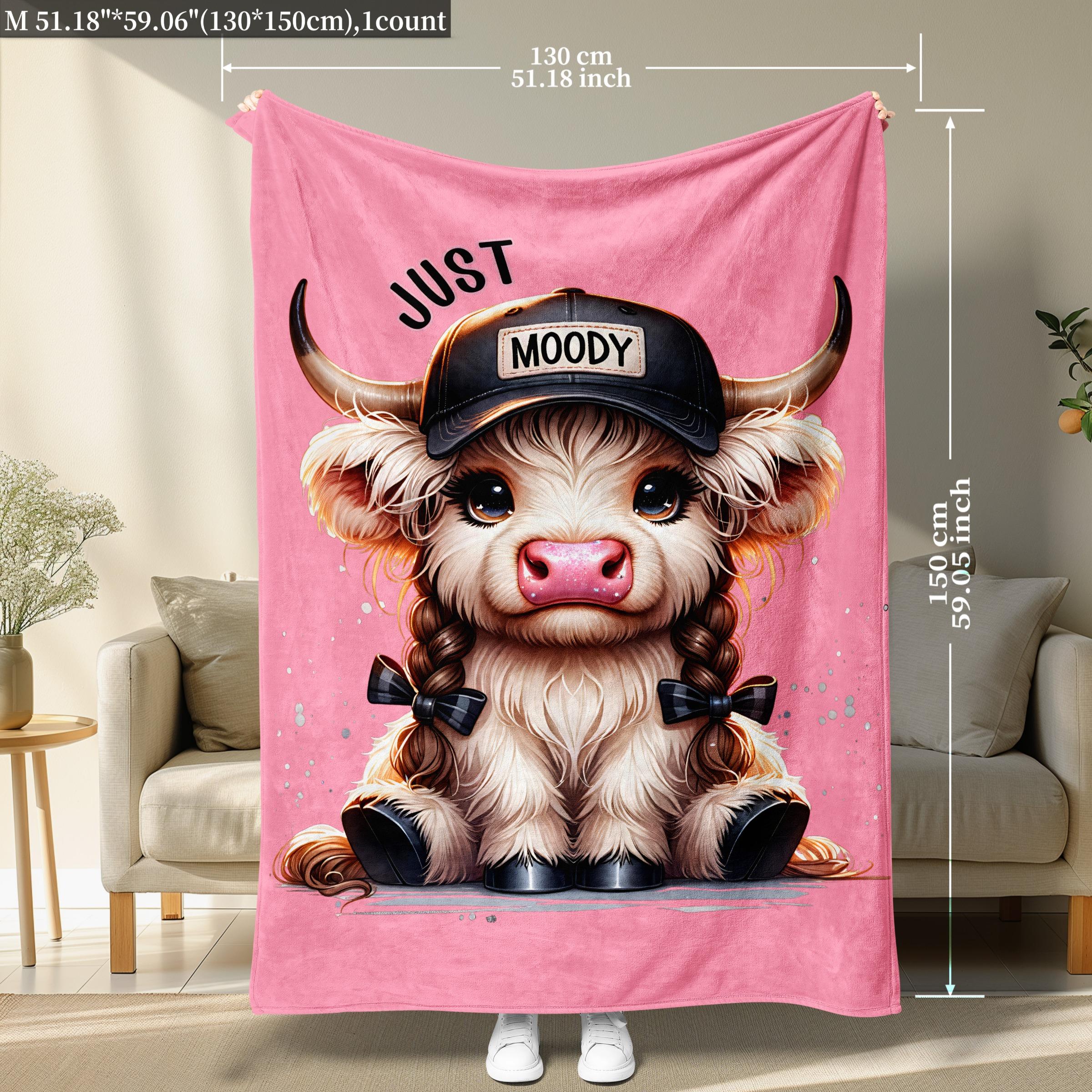 Cartoon Cow Pattern Blanket, 1/2 Counts Soft Comfortable Throw Blanket, Air-conditioned Room Blanket, Warm Nap Blanket For Home & Office Cartoon Cow Pattern Blanket, 1/2 Counts Soft Comfortable Throw Blanket, Air-conditioned Room Blanket, Warm Nap Blanket For Home & Office