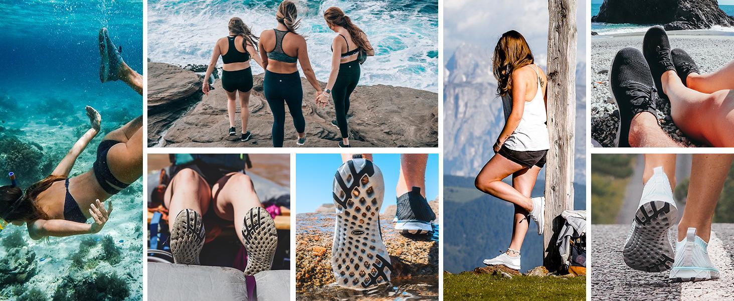 ALEADER Men's Breathable Quick-Drying Watershoes Classic Non-Slip Barefoot Shoes for Outdoor Beach Swimming Kayak Surfing