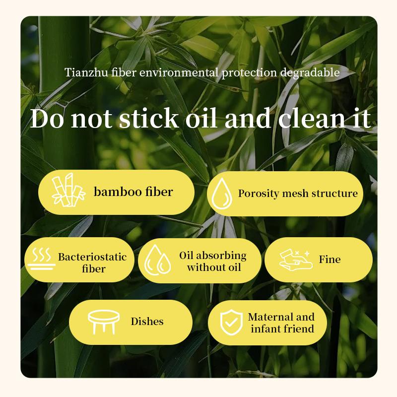 VYSSA Bamboo Fiber Weekly Disposable Cleaning Cloth Roll - 20 Sheets Super Absorbent Streak-Free Washable Reusable Kitchen Towels Multi-Purpose Dish Drying Rags for Kitchen Home & Office Cleaning Durable Eco Friendly Cloths for Dishes