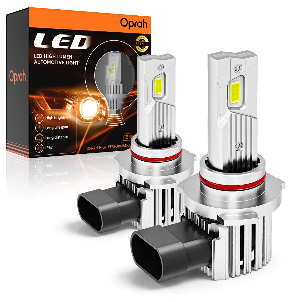 2PCS H11/9005/9006/H1/H3/H4/H7 LED Headlight Bulbs, High/Low Beam Conversion Kit, Ultra-Bright High-Lumen Output, 6000K Cool White, IP68 Waterproof, Built-In Cooling Fan, Plug & Play, Car Accessories