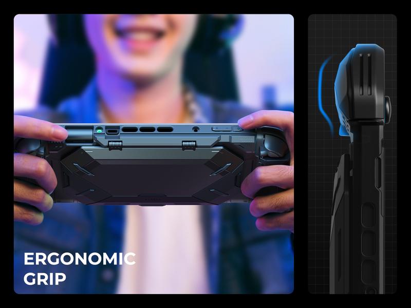 i-Blason Dockable Protective Case for Nintendo Switch 2 (2025) - Foldable JoyCon Holder, Game Card Storage, Ergonomic Uni-Body Grip with Flip Stand & Bumper Cover Portable Controller Accessories