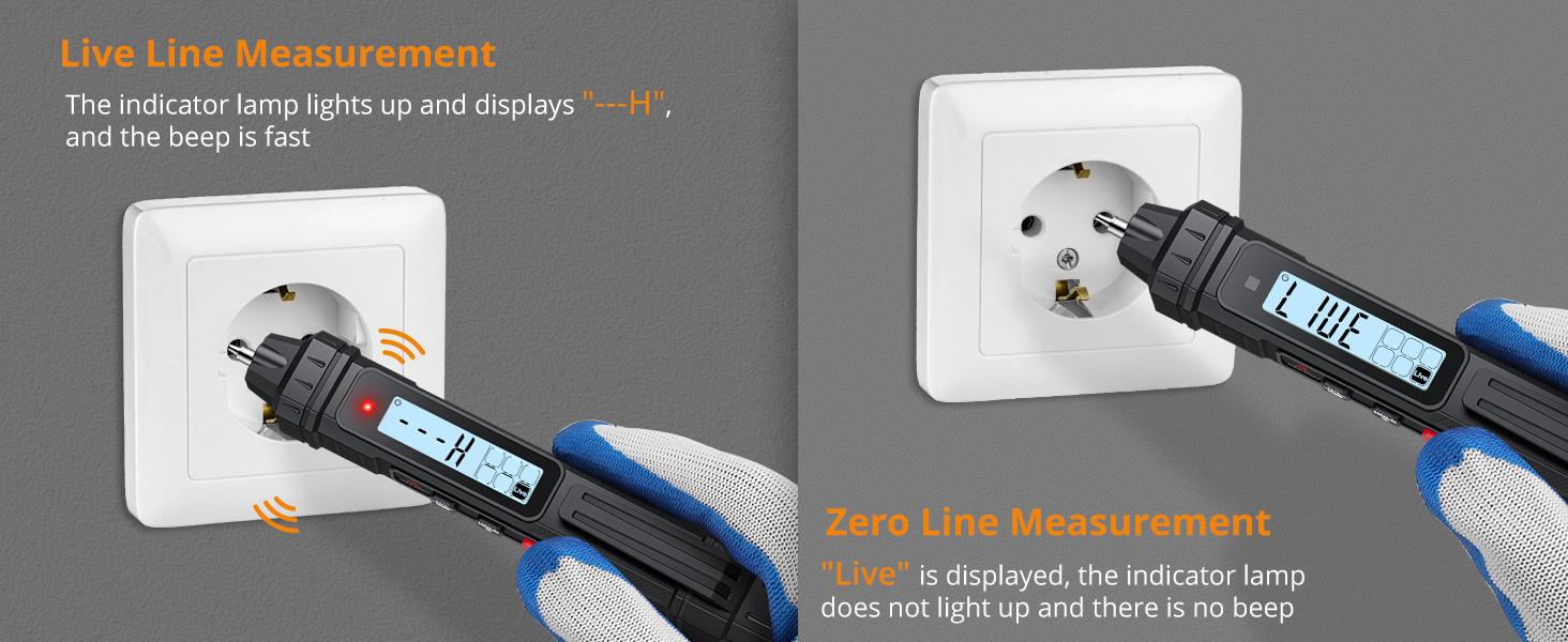 Neoteck 2 in 1 Pen Type Digital Multimeter Voltage Tester 4000 Counts Intelligent TRMS Multimeter Non-Contact Voltmeter for Testing AC/DC Voltage Resistance Continuity Capacitance Diode Live Wire