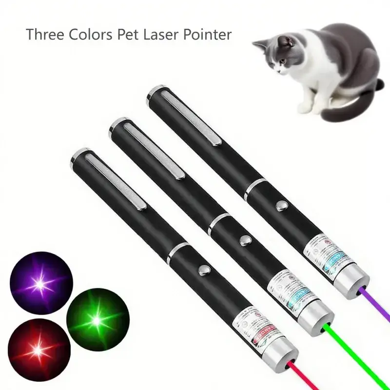 1-4pcs Red Green Purple Three-color Laser Pointer Projection TeachingDemonstration Pen Toys for Pets and Cats
