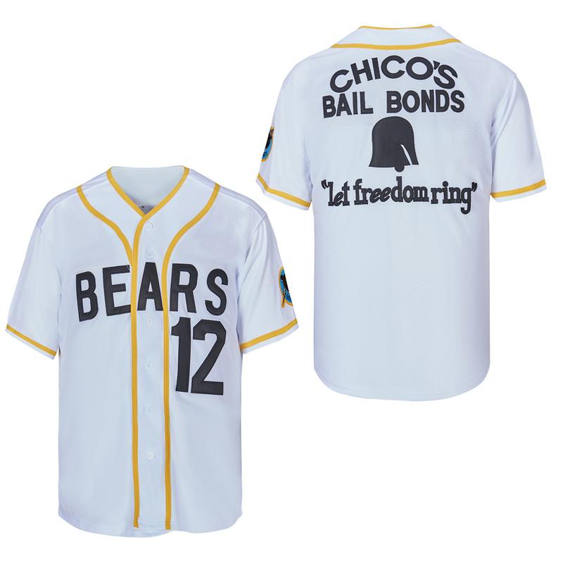 Men's #12 Tanner Boyle Bad News Bears 1976 Chico's Bail Bonds Movie Baseball Jersey,Stitched S-3XL,Gift for Game Day