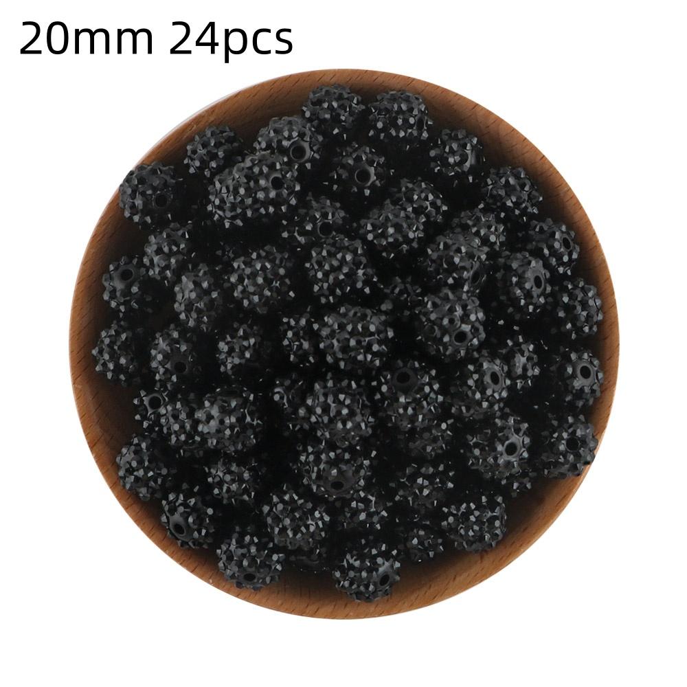 24pcs 14/16/20mm Resin Bayberry Ball Rhinestone Beads, Fashionable and Exquisite Acrylic Beads, Suitable for Pen Accessories, Bracelets Jewelry Making DIY Decorative Accessories