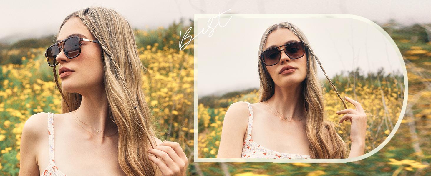 SOJOS Retro Aviator Sunglasses for Women Men,Trendy Rectangle Womens Mens Shades Sun Glasses SJ2202