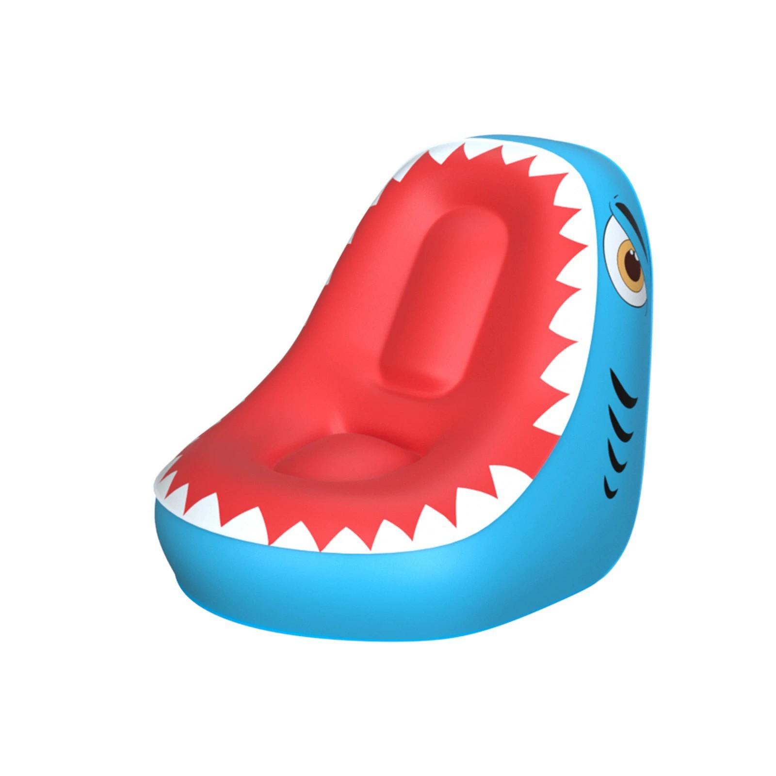 1pc Creative Shark Shape Inflatable Sofa, Indoor Outdoor Leisure Cartoon Shark Inflatable Small Couch, Self-Inflate, No Pump Included