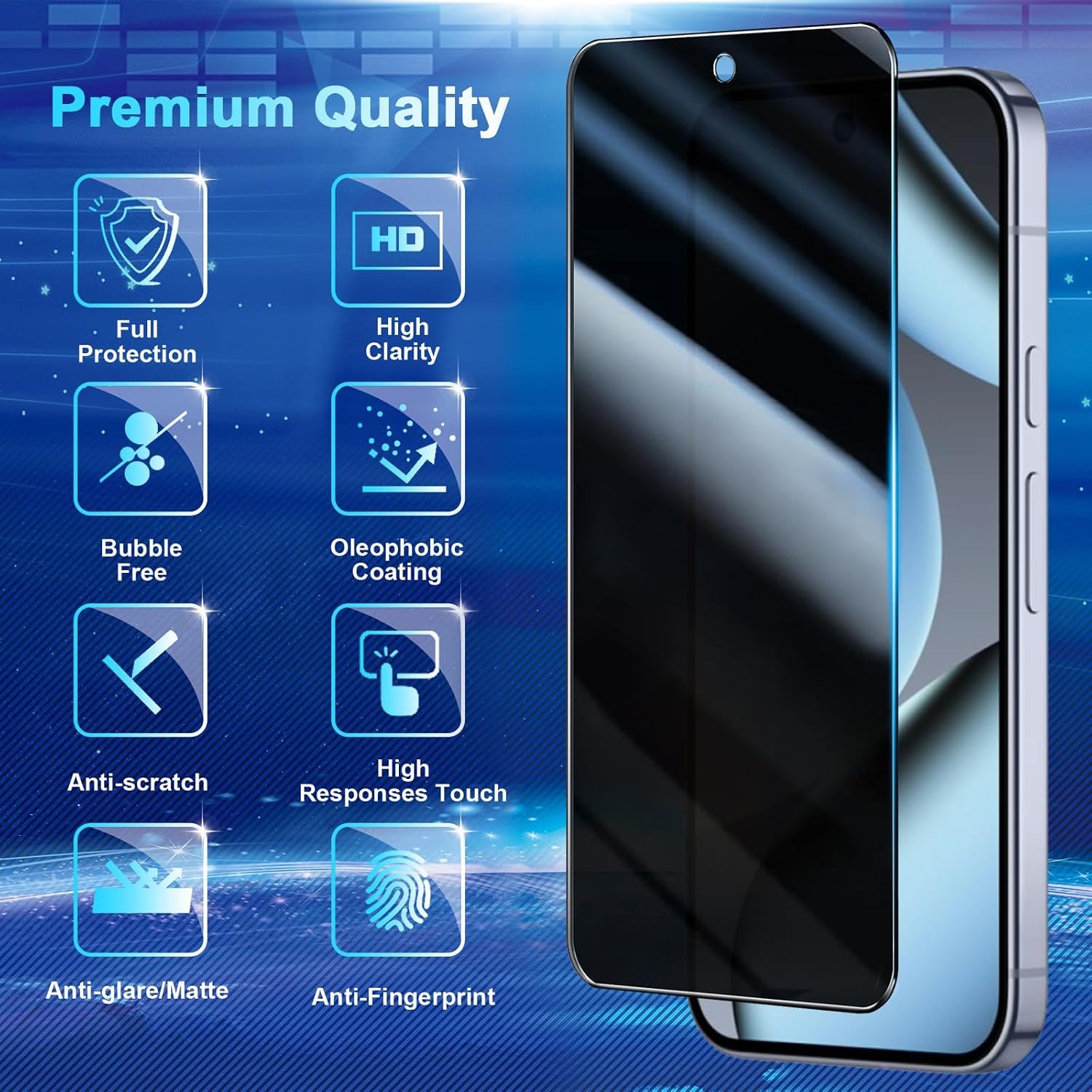 [2+2 Pack]  Screen Protector Compatible with Pixel 10 Pro 5G - 2 Tempered Film - 2 Camera Lens Glass - Easy Installation Tool - High Clarity - Bubble Free - Anti-Spy Protection