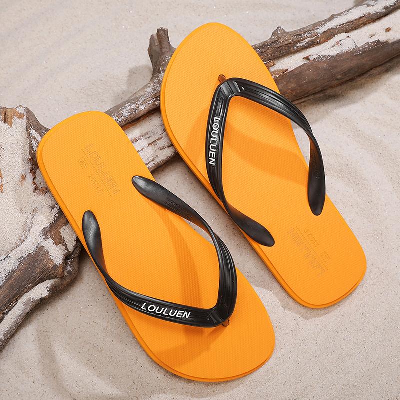 Men's Casual Flip-Flops, PVC Material, Medium Width, Anti-Slip, Lightweight, Suitable for Beach, Bathroom, Living Room, Summer Sandals