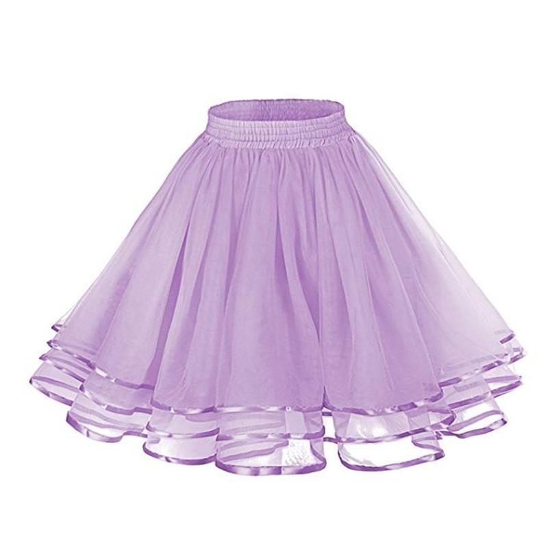 14 Colors Women Petticoat Tutu Underskirts Crinoline 50's Three Layers Ribbon Gauze Tulle Skirt Vintage Bridal Slips Rockabilly