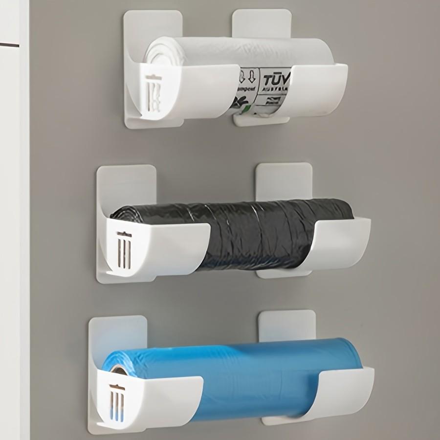 4-Piece Kitchen Trash Bag Holder, Multi-Functional Door Hanging Organizer, Space-Saving Design, Durable Plastic, Mother's Day Gift