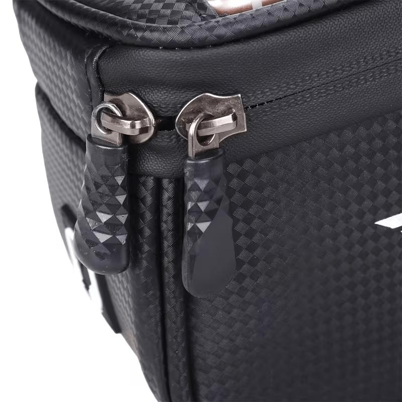 Mountain Bike Phone Holder, Waterproof PU Leather Bicycle Bag, Large Capacity Cycling Accessory, Touchscreen Compatible, Front Rack Mount, Bike Accessories